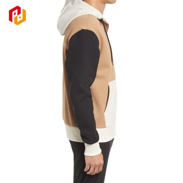 Men’s Color Block Zip-Up Hoodie – Streetwear Full-Zip Sweatshirt - Image 5