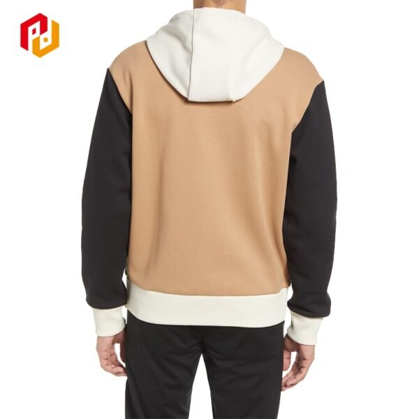 Men’s Color Block Zip-Up Hoodie – Streetwear Full-Zip Sweatshirt - Image 4