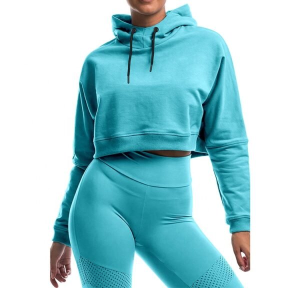 Women’s Cropped Hoodie with Hood – Short Pullover Sweatshirt - Image 2