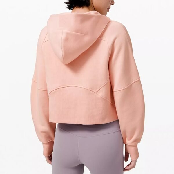 Women’s Pink Half-Zip Hoodie – Casual Streetwear Pullover Sweatshirt - Image 5