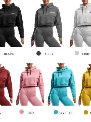 Women’s Cropped Hoodie with Hood – Short Pullover Sweatshirt