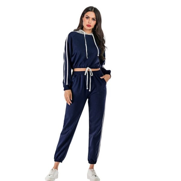 Women’s Striped Shoulder Hoodie with Drawstring Hem – Fashion Pullover Sweatshirt - Image 5