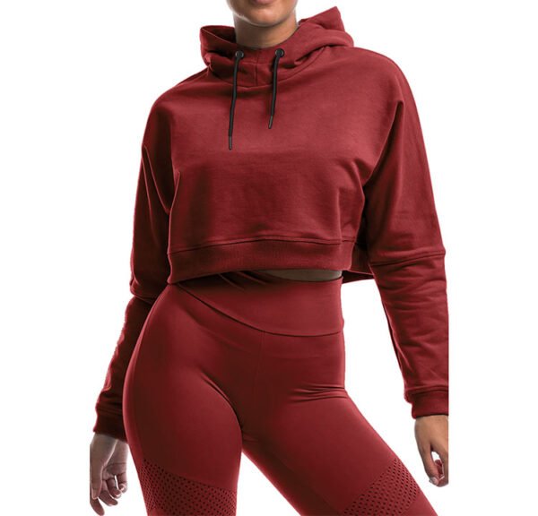 Women’s Cropped Hoodie with Hood – Short Pullover Sweatshirt - Image 4