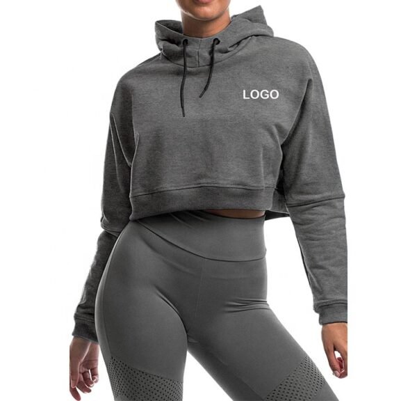 Women’s Cropped Hoodie with Hood – Short Pullover Sweatshirt - Image 5