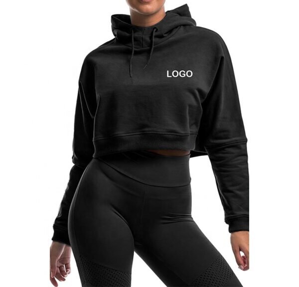 Women’s Cropped Hoodie with Hood – Short Pullover Sweatshirt - Image 6