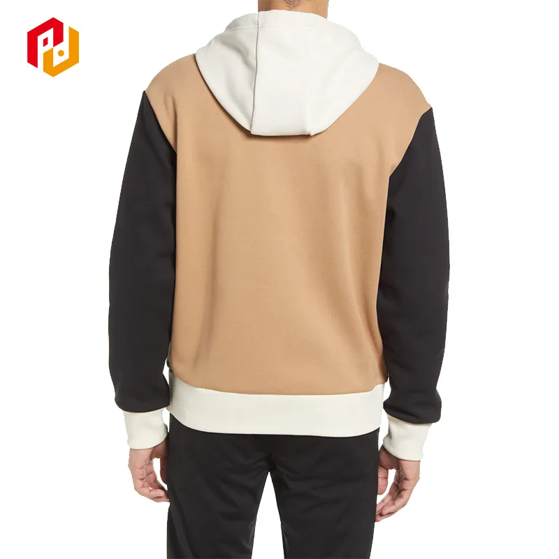 Men’s Color Block Zip-Up Hoodie – Streetwear Full-Zip Sweatshirt - Image 4